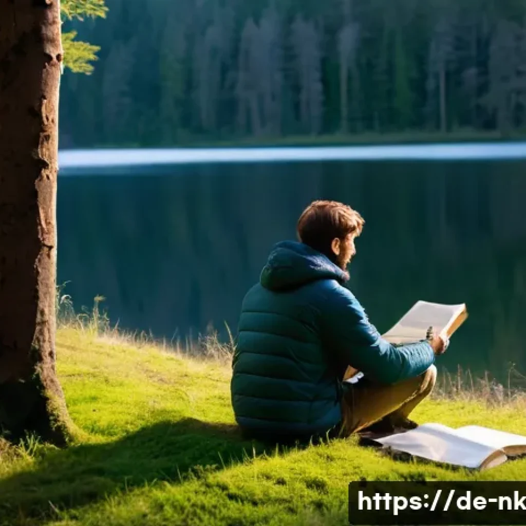 오프그리드 여행을 위한 원주율적인 사고법 - **Prompt:** A serene and contemplative scene capturing the essence of digital detox and nature conne...