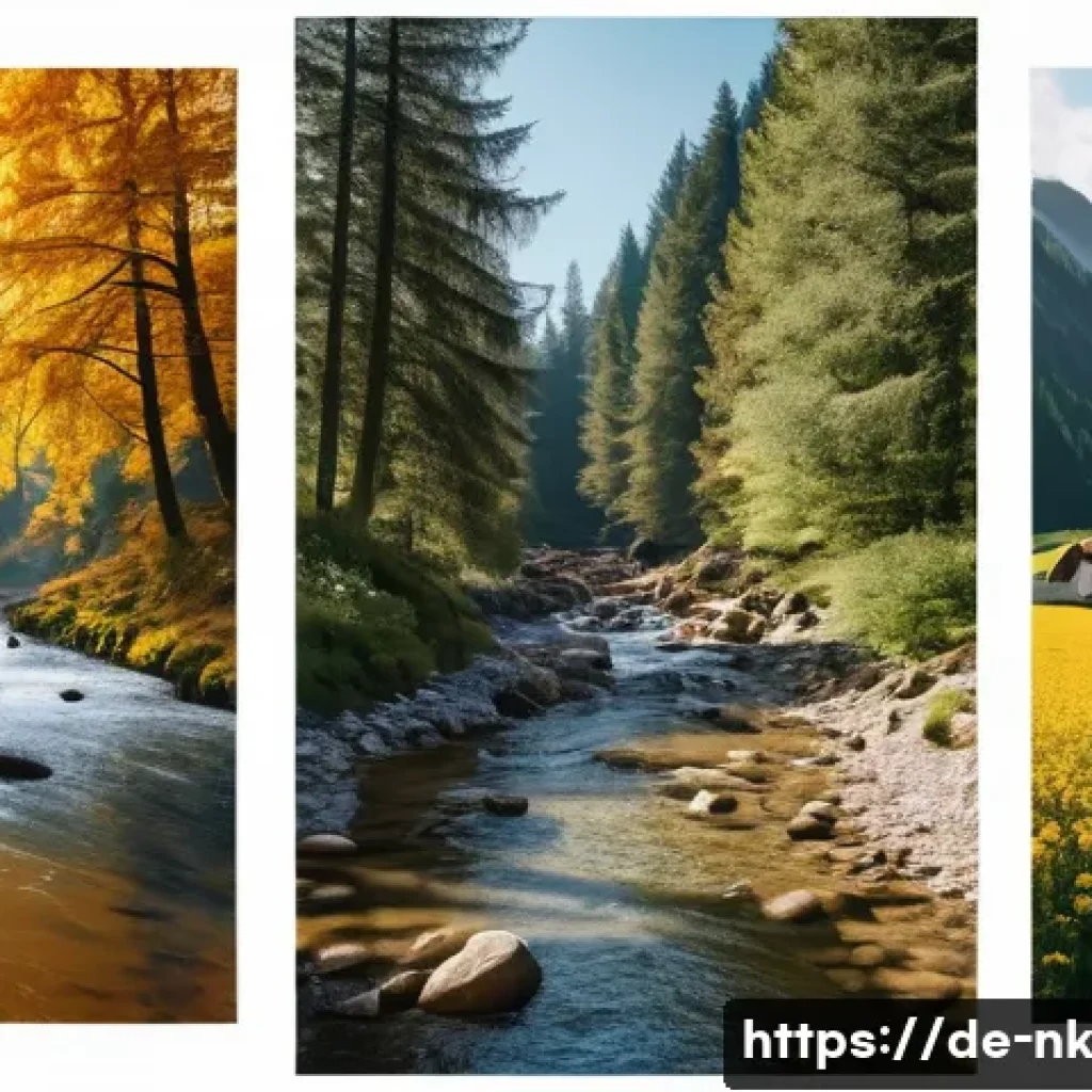 초보자를 위한 오프그리드 여행 코스 추천 - Here are three detailed image prompts in English, designed for an image generation AI, based on the ...